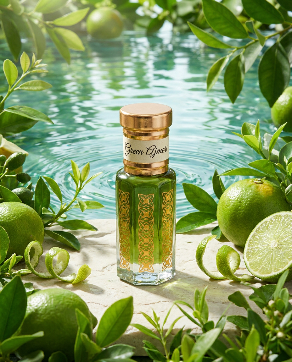Green Ajmeri Attar | Fresh Citrus Aquatic Perfume Oil