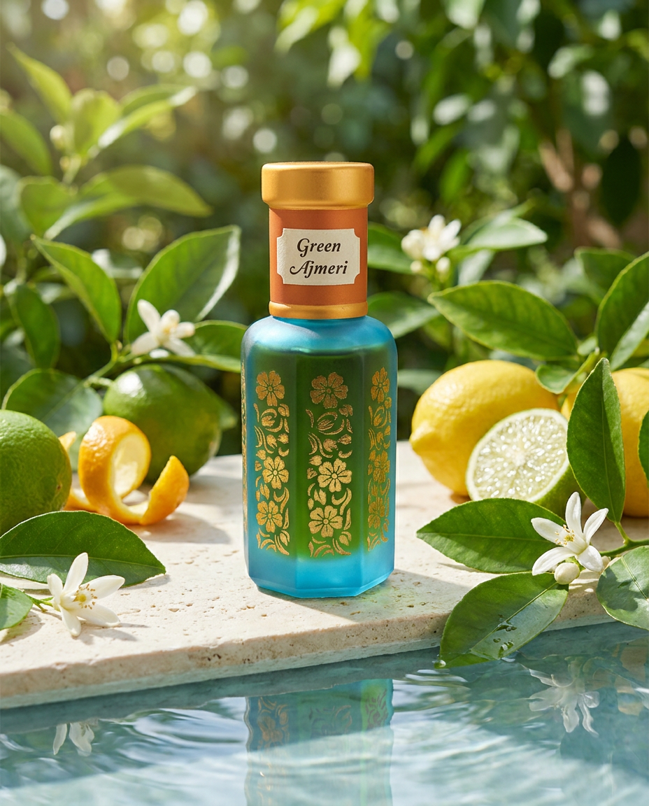 Green Ajmeri Attar | Fresh Citrus Aquatic Perfume Oil