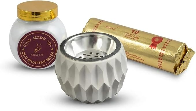 Bakhoor burner gift set Almás geometric diamond incense bundle
