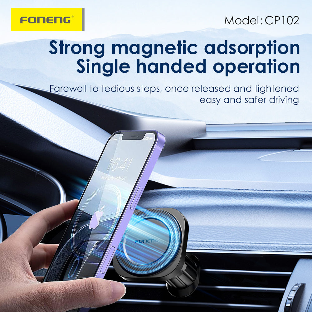 Magnetic car phone holder