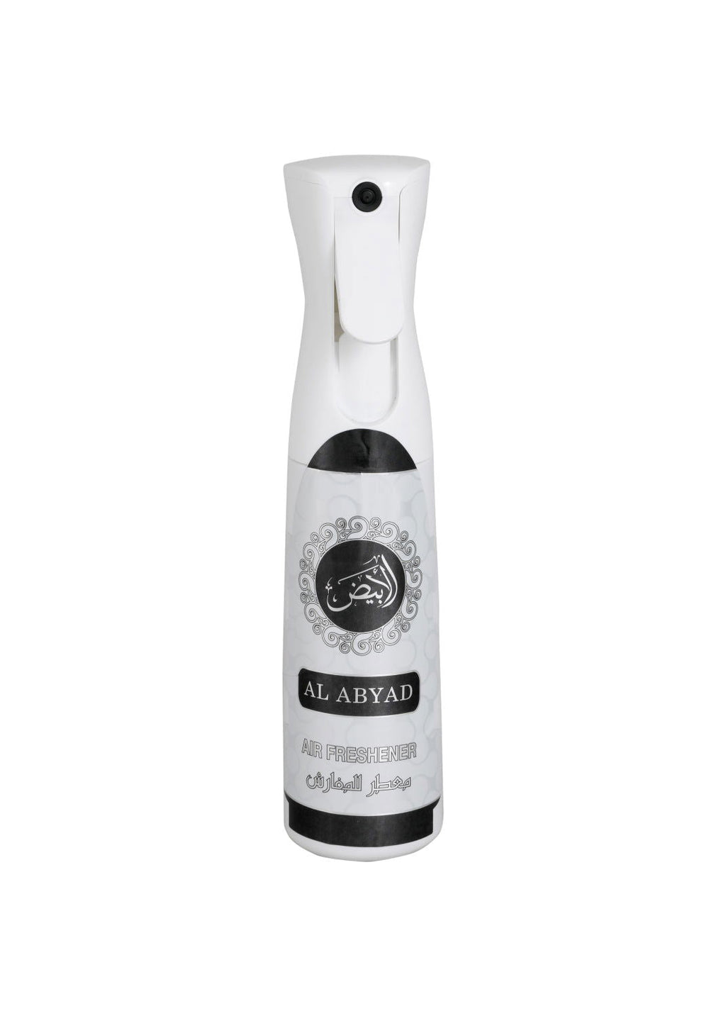 Al Abyad air freshener Frash 320ML spray bottle close up