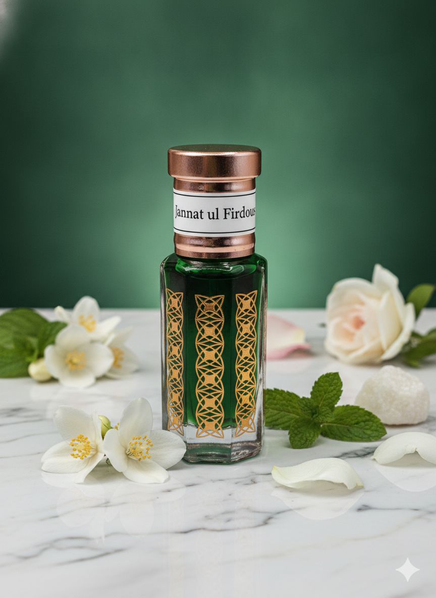 Jannat ul Firdous Attar | Kühnes, frisches, blumiges Moschus-Parfümöl