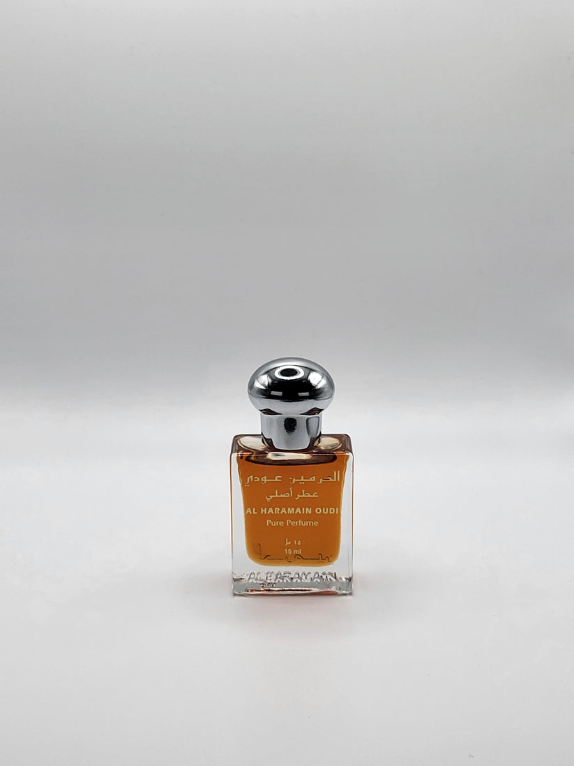 Al Haramain Oudi perfume rose cedarwood patchouli amber fragrance