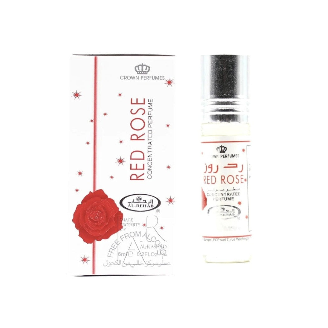 Red Rose Al-Rehab 6ml perfume oil bottle