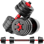 40kg Adjustable Dumbbell Set (Plastic Plates + Extension Bar) – Full Body Home Gym Kit