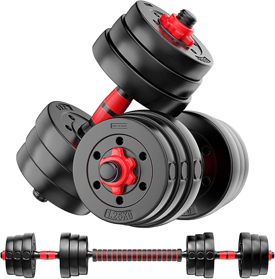 40kg Adjustable Dumbbell Set (Plastic Plates + Extension Bar) – Full Body Home Gym Kit