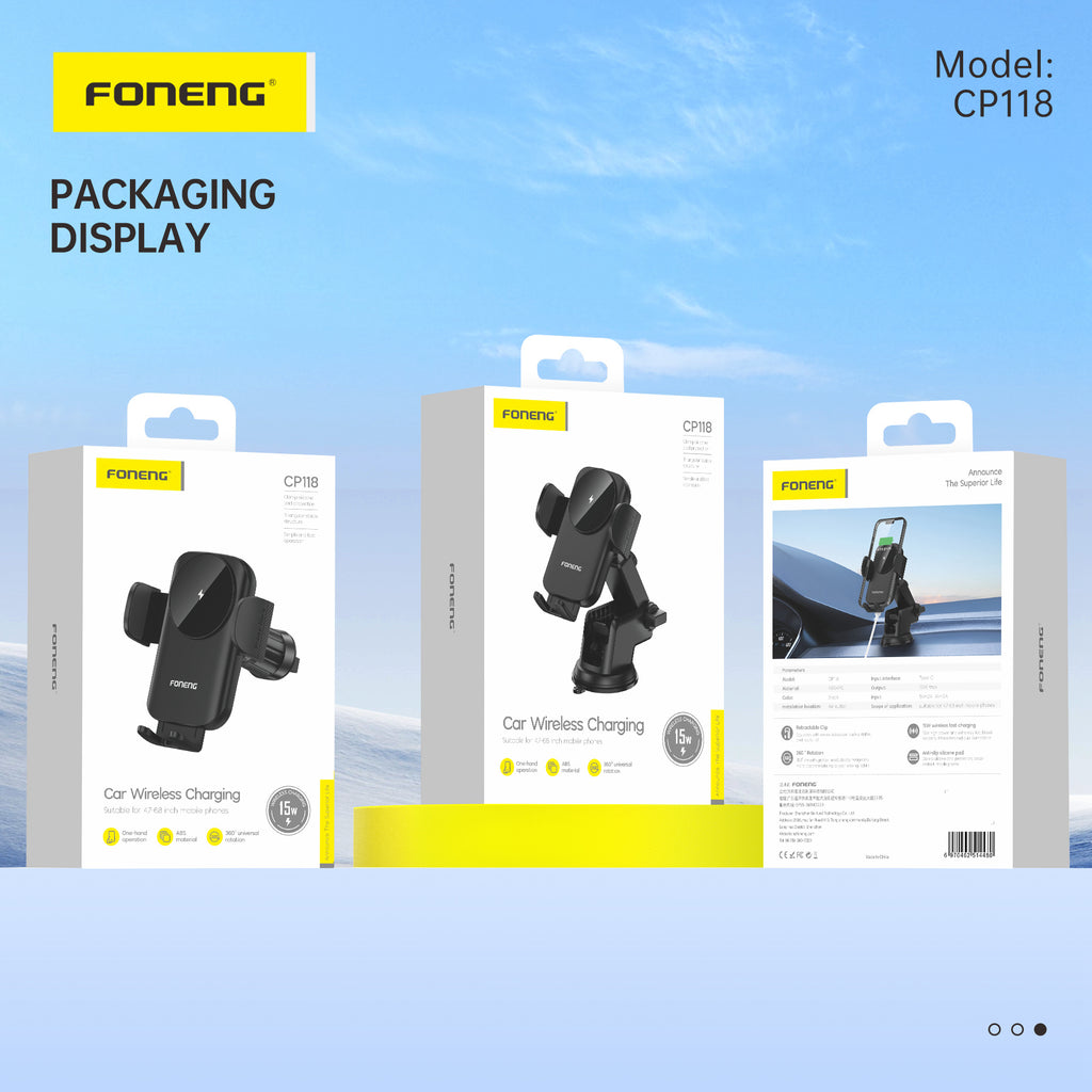 Wireless charging car phone holder