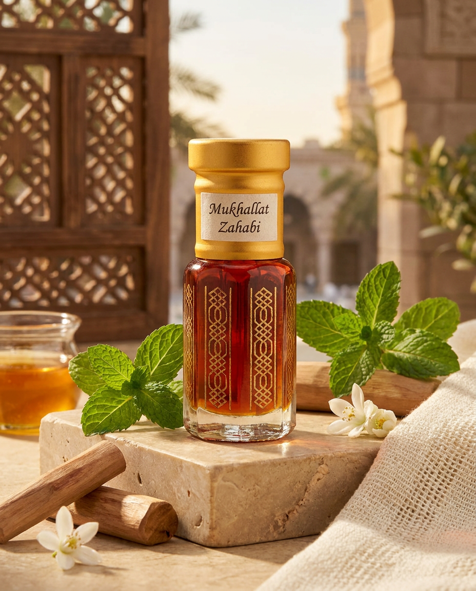Mukhallat Zahabi Attar | Soft Floral Musk Sandalwood Perfume Oil
