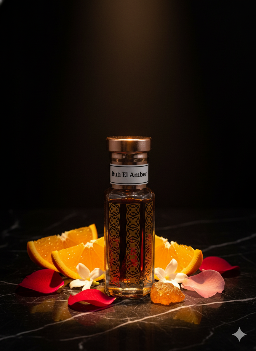 Ruh El Amber attar jasmine rose warm amber patchouli fragrance