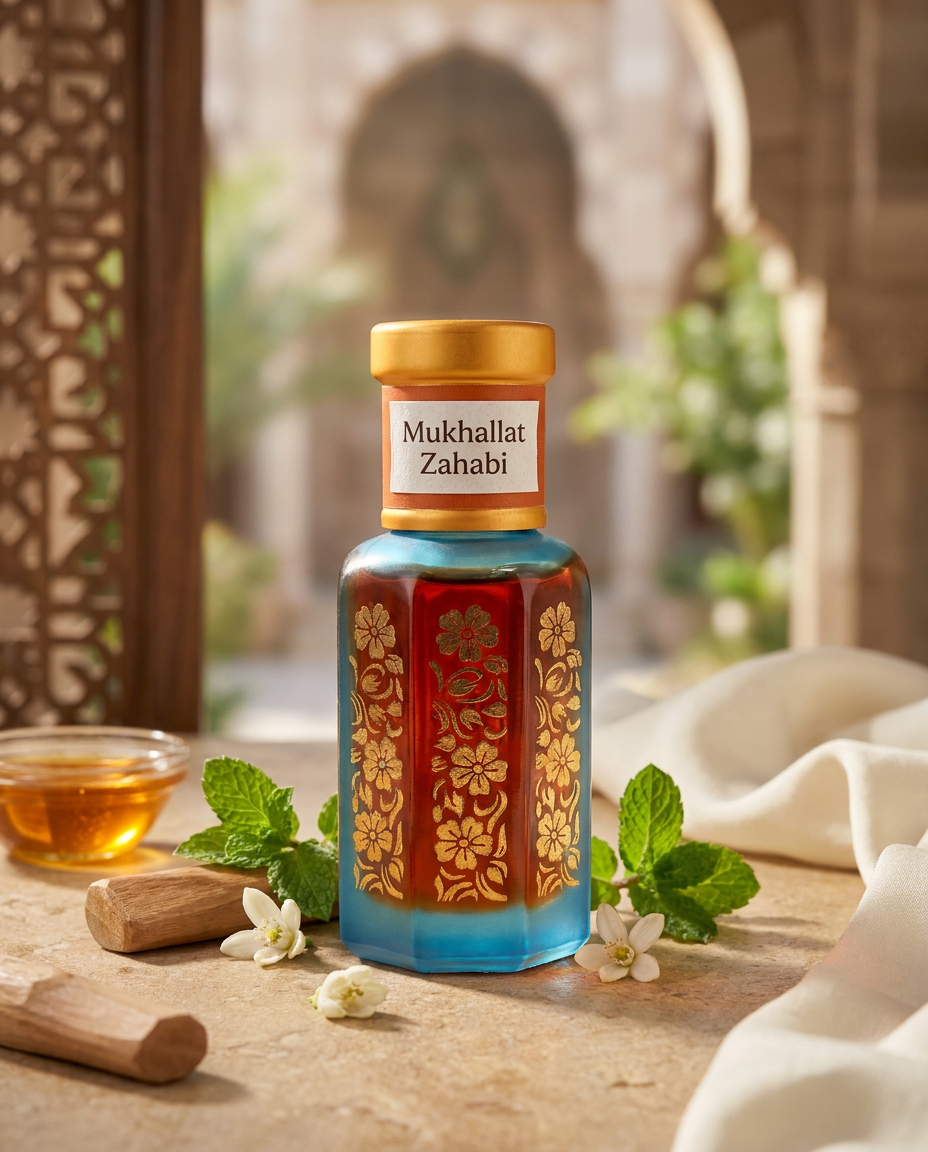 Mukhallat Zahabi Attar | Soft Floral Musk Sandalwood Perfume Oil