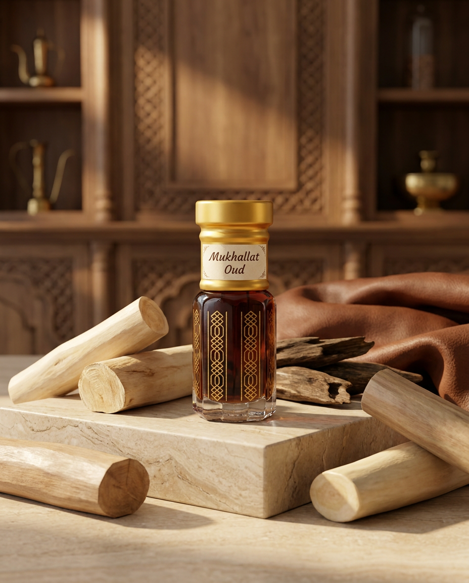 Mukhallat Oud | Woody Oud Leather Perfume Oil