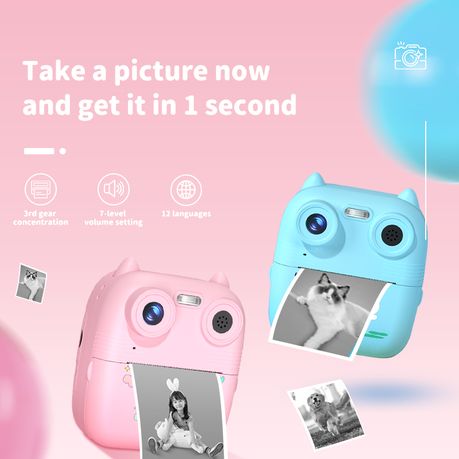 BezosMax Instant Printing Kids Camera – With 3 Rolls of Printing Paper