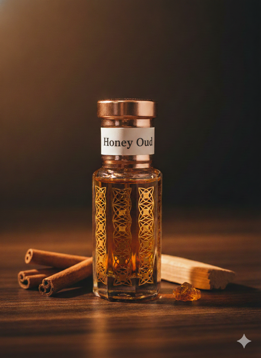 Attar de Miel y Oudh | Perfume en Aceite Cálido Especiado con Canela y Sándalo