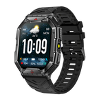 BezosMax Smart Fitness Watch for Android & iPhone | Bluetooth Call, AI Assistant, Health Tracker – Black & Blue