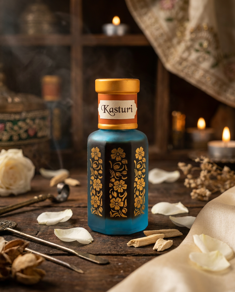Attar de Kasturi | Almizcle Negro Animalístico Óleo Perfumado de Oud Blanco