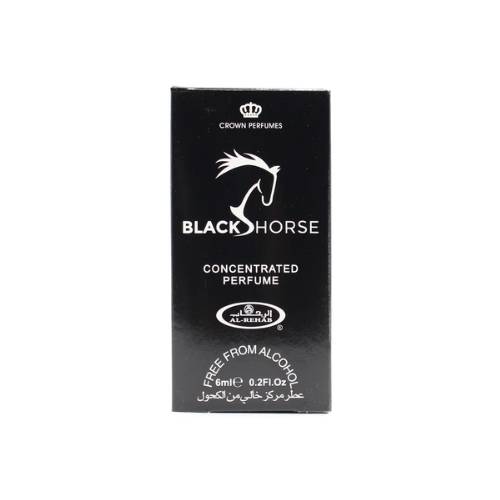 Al Rehab Black Horse 6ml Roll-On Attar – Alcohol-Free, Long-Lasting Citrus & Woody Fragrance for Men
