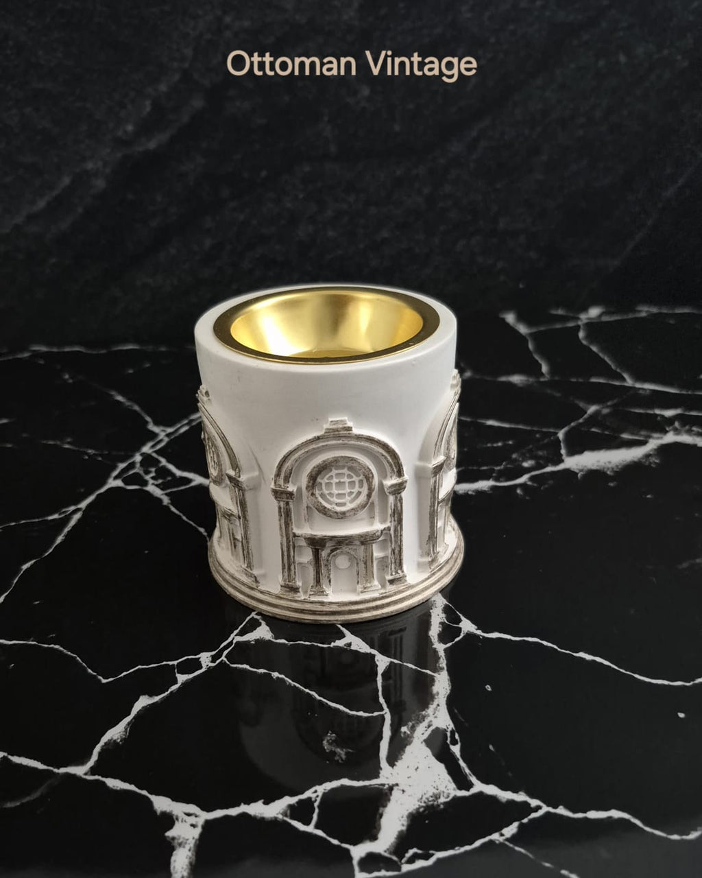 Ottoman bakhoor burner German silver arch detail handmade