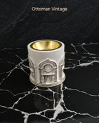 Ottoman bakhoor burner German silver arch detail handmade