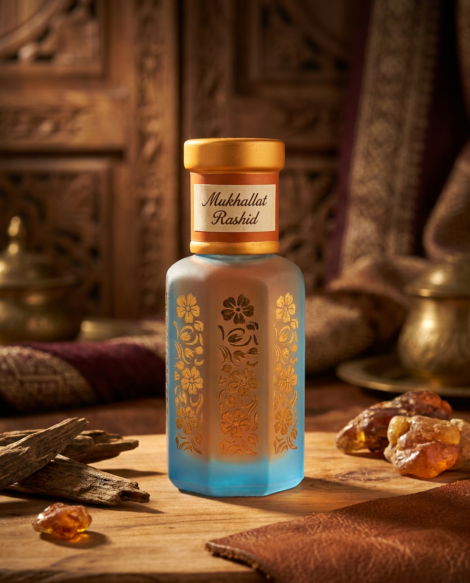 Mukhallat Rashid Attar | Woody Oud Leather Musk Fragrance