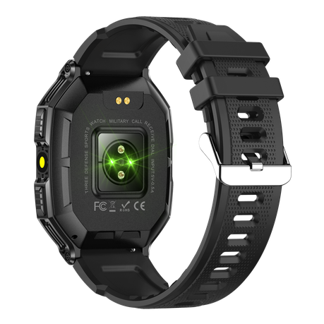 BezosMax Smart Fitness Watch for Android & iPhone | Bluetooth Call, AI Assistant, Health Tracker – Black & Blue