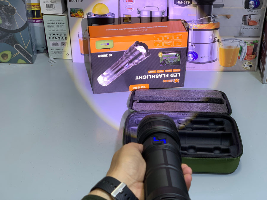 YM-G500 LED Flashlight | Portable Long-Range Torch