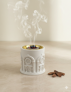 Ottoman bakhoor burner pearl white handmade architectural incense stand