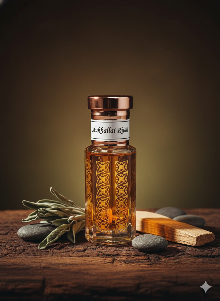Mukhallat Rijali Attar | Elegante Perfume Floral de Sándalo para Hombre en Aceite