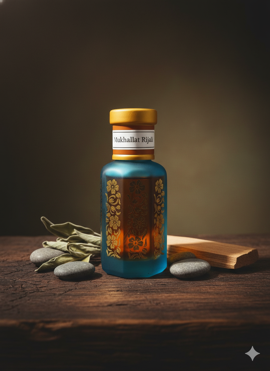 Mukhallat Rijali Attar | Elegante Perfume Floral de Sándalo para Hombre en Aceite