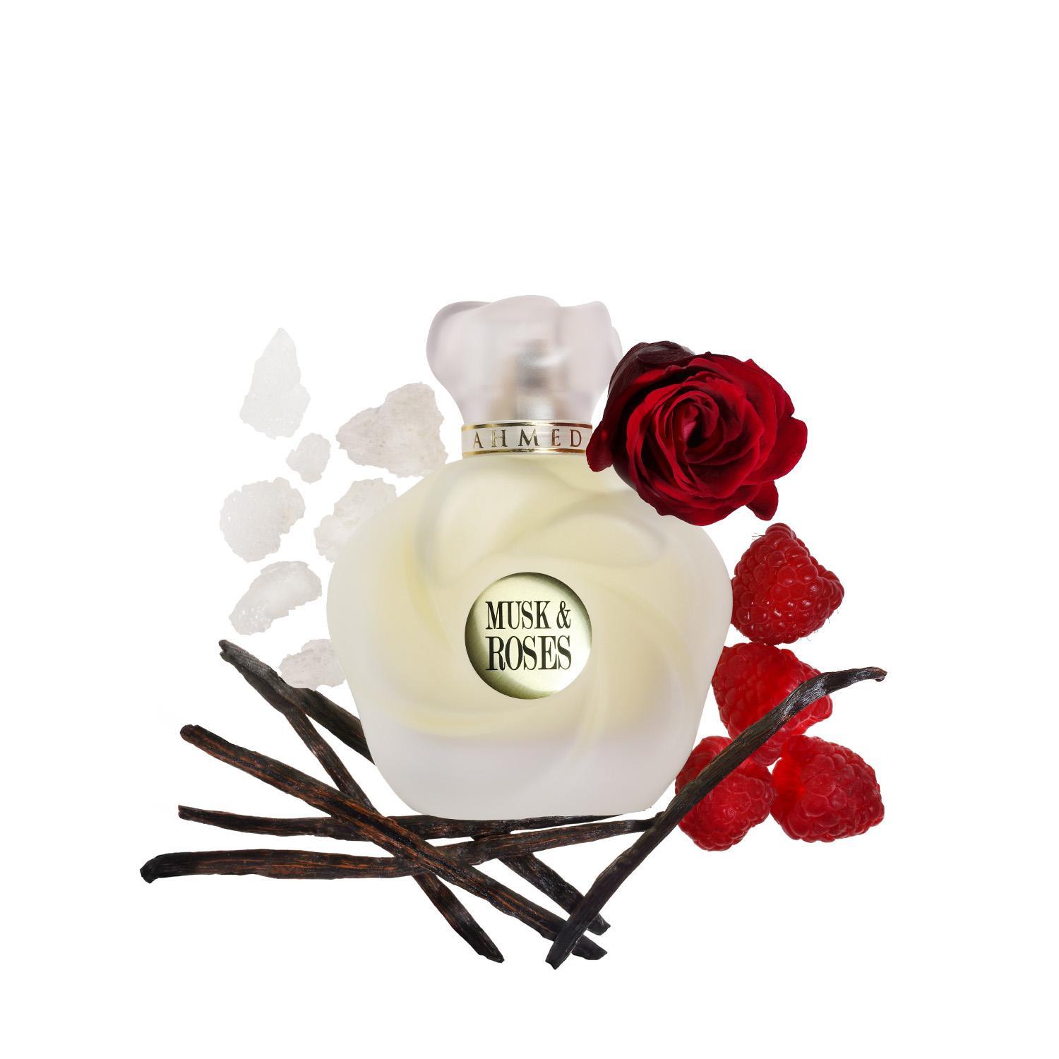 Ahmed Al Maghribi Musk & Rose 75ML Eau de Parfum | Fruity Floral Musky Perfume