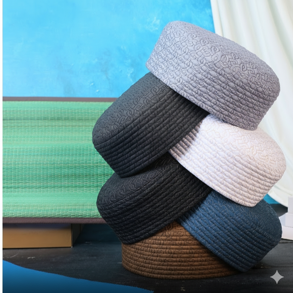 Saqafat Textured Koofi Topi – Premium Prayer Topi