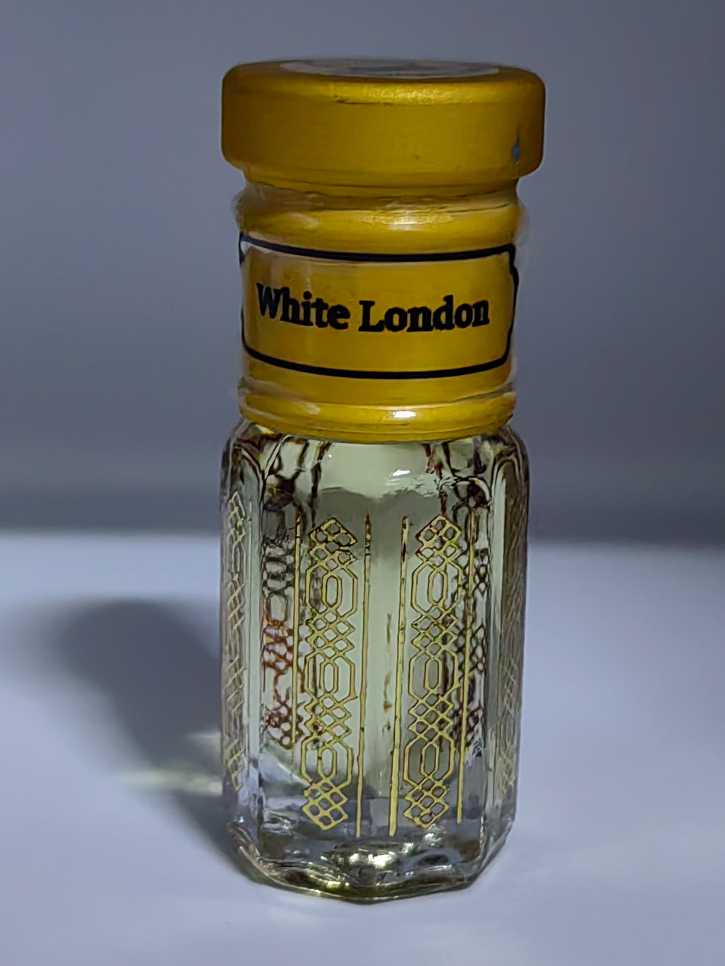 White London attar perfume oil bottle close up