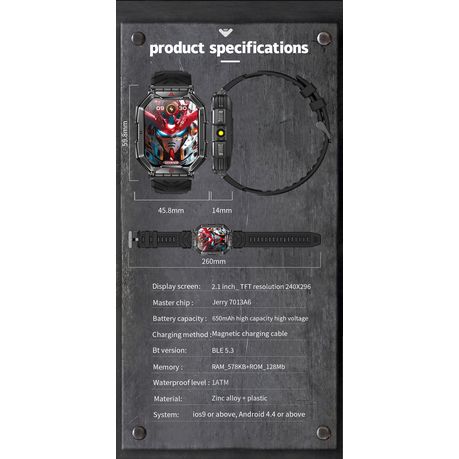 BezosMax Smart Fitness Watch for Android & iPhone | Bluetooth Call, AI Assistant, Health Tracker – Black & Blue